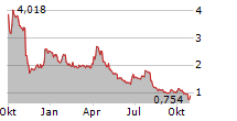 NINE ENERGY SERVICE INC Chart 1 Jahr